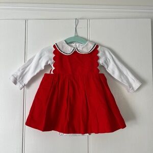 Perfect for Christmas: Jacadi Pinafore Dress and Bodysuit Blouse